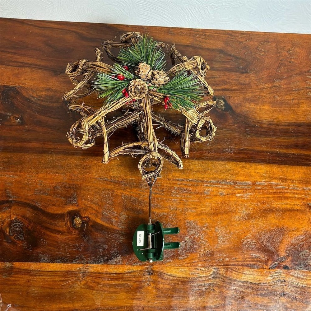Woodland Christmas Tree Topper Rustic Vine Star with Pine Cone Accents‎